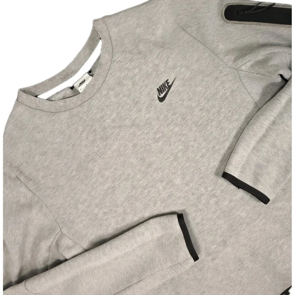 Nike Sportswear Tech Fleece Crewneck Sweatshirt Mens M Heather Gray Activewear